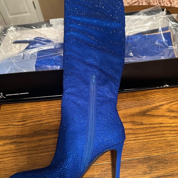 INC Tall Boots Blue Glitter - Picture 4 of 4